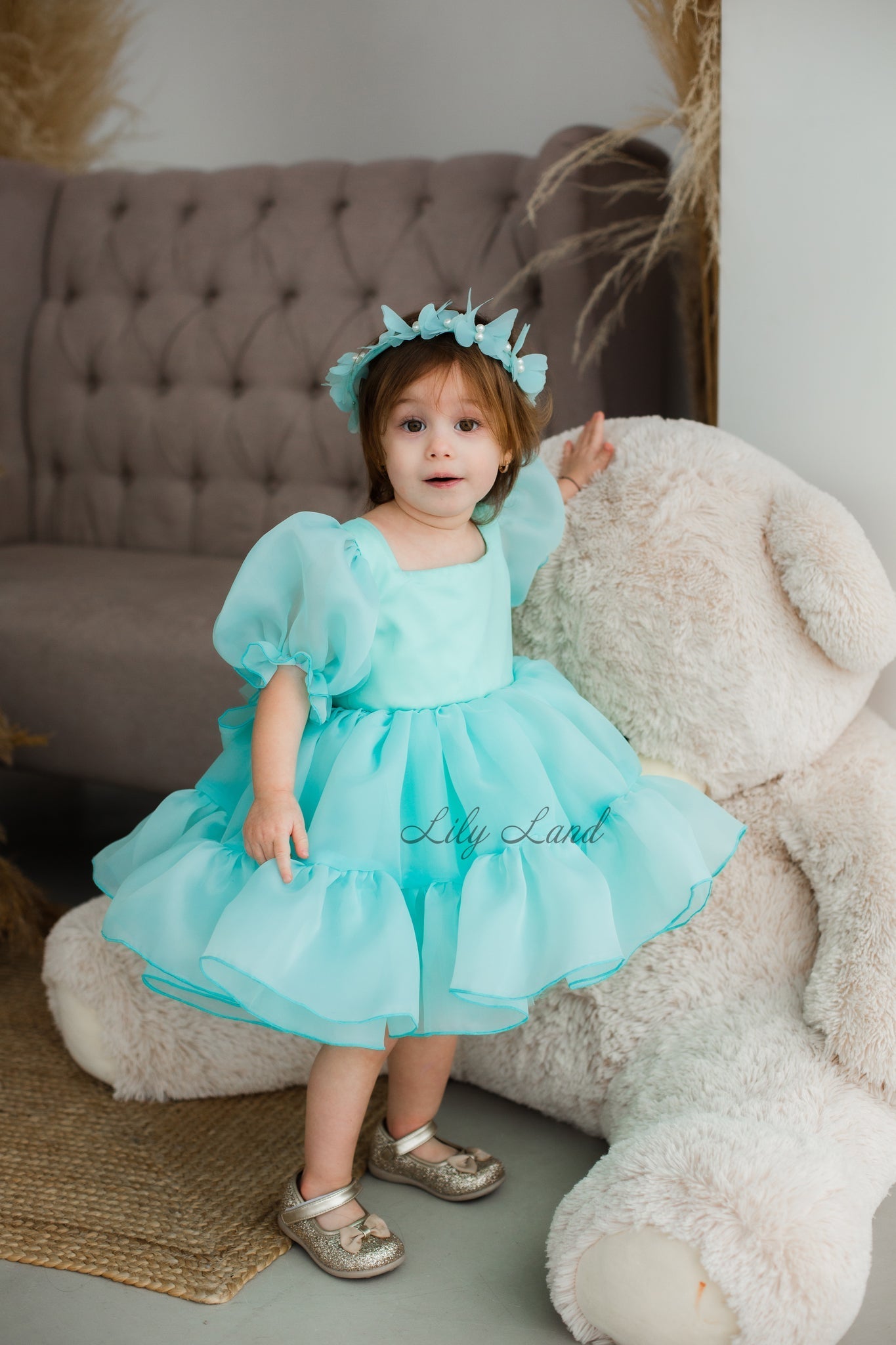 Marseille Puffy Girl Dress in Blush Pink