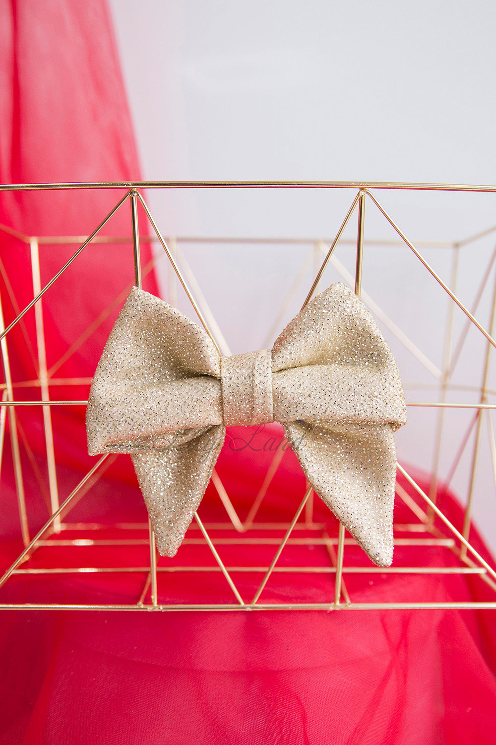 Green Glitter Hairpin Bow