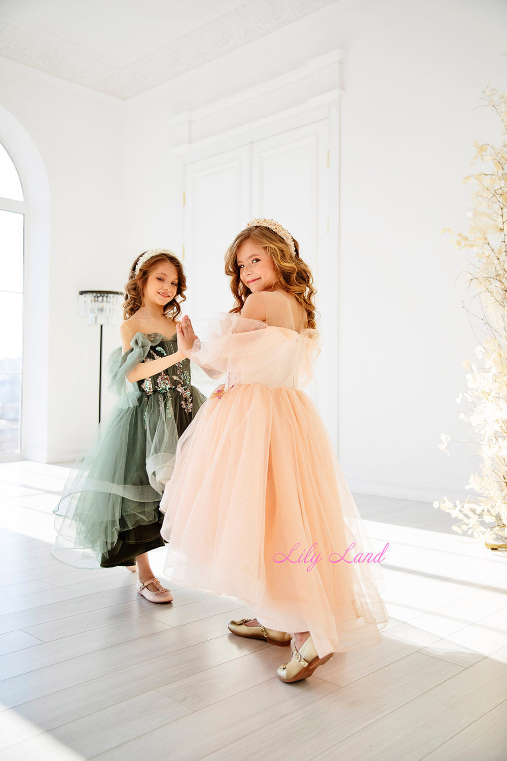 Indiana Girls Dress in Olive Color