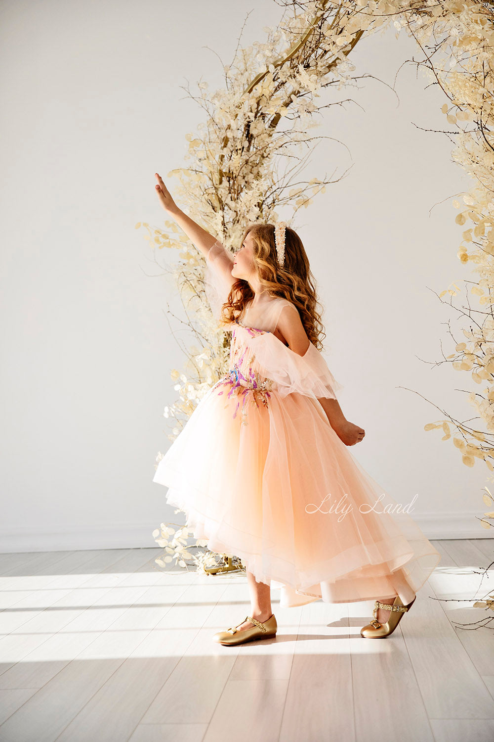 Indiana Girls Dress in Peach