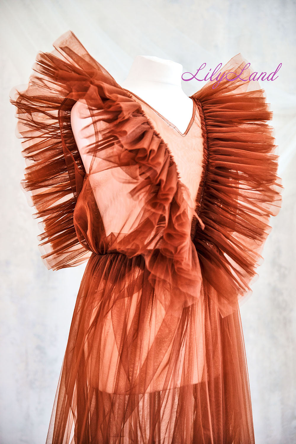 Pregnancy Photoshoot Gown, Brown Maternity Dress for Photoshoot