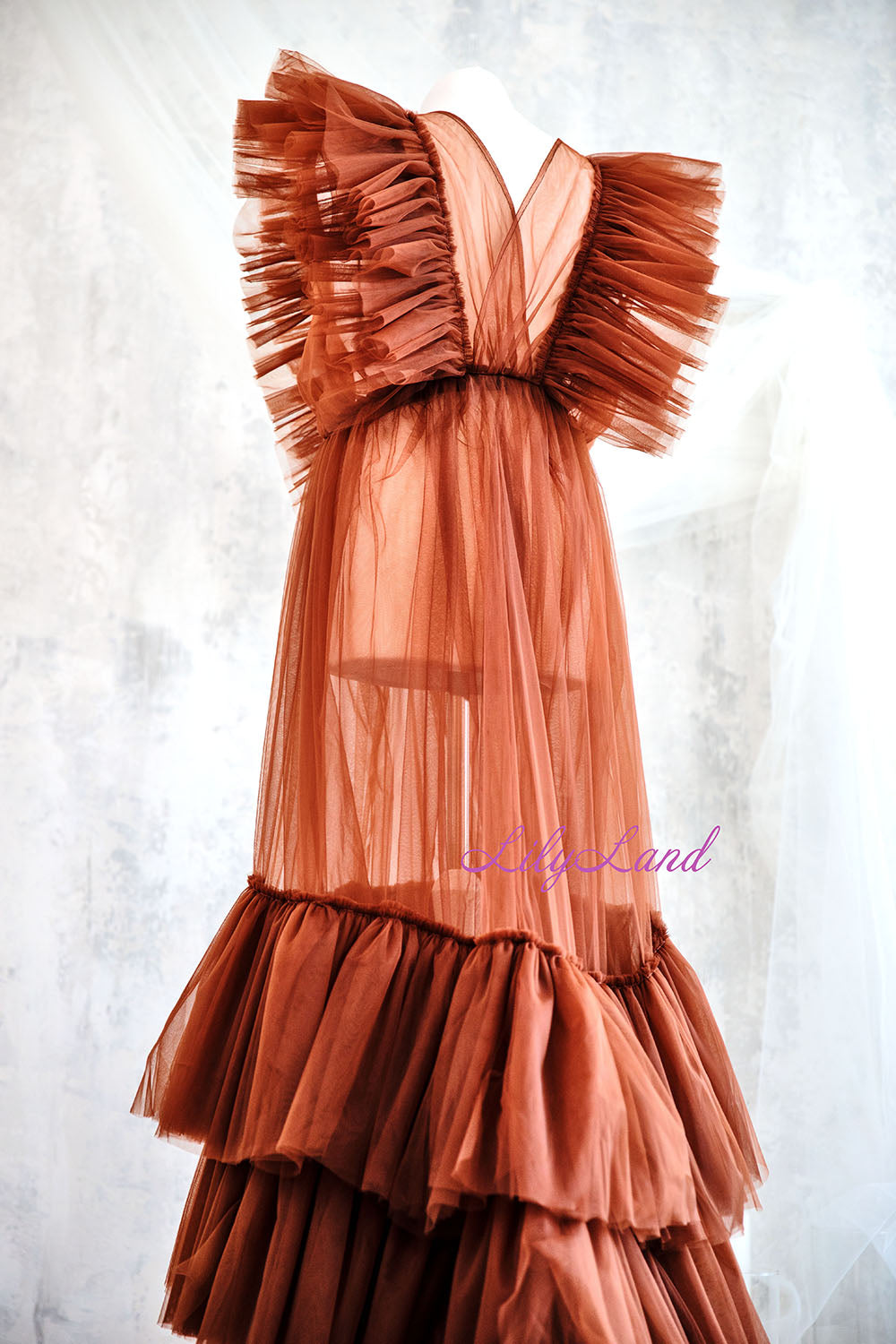 Pregnancy Photoshoot Gown, Brown Maternity Dress for Photoshoot