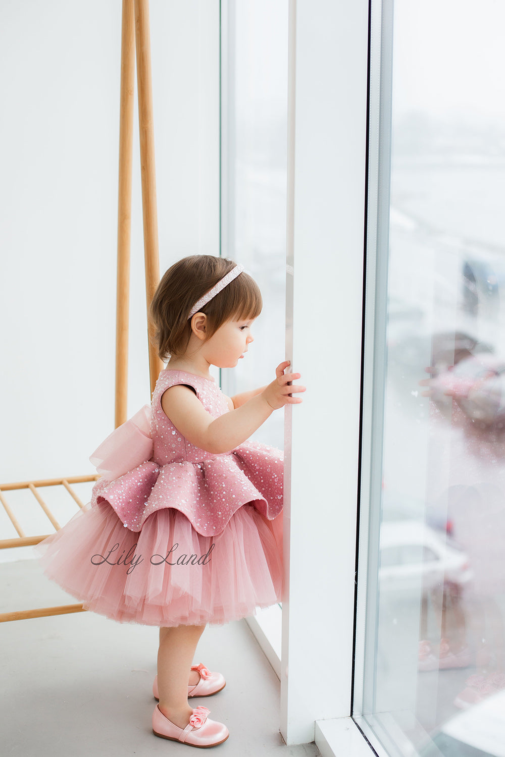 Nancy Tutu Girl Dress in Dusty Rose