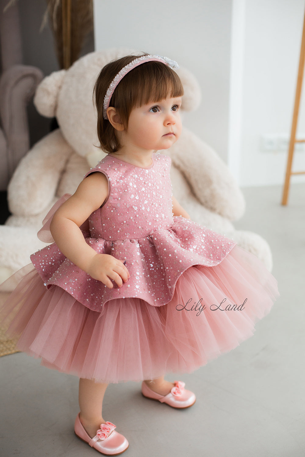 Nancy Tutu Girl Dress in Dusty Rose