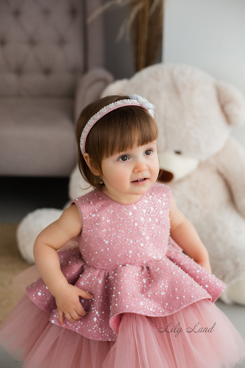 Nancy Tutu Girl Dress in Dusty Rose