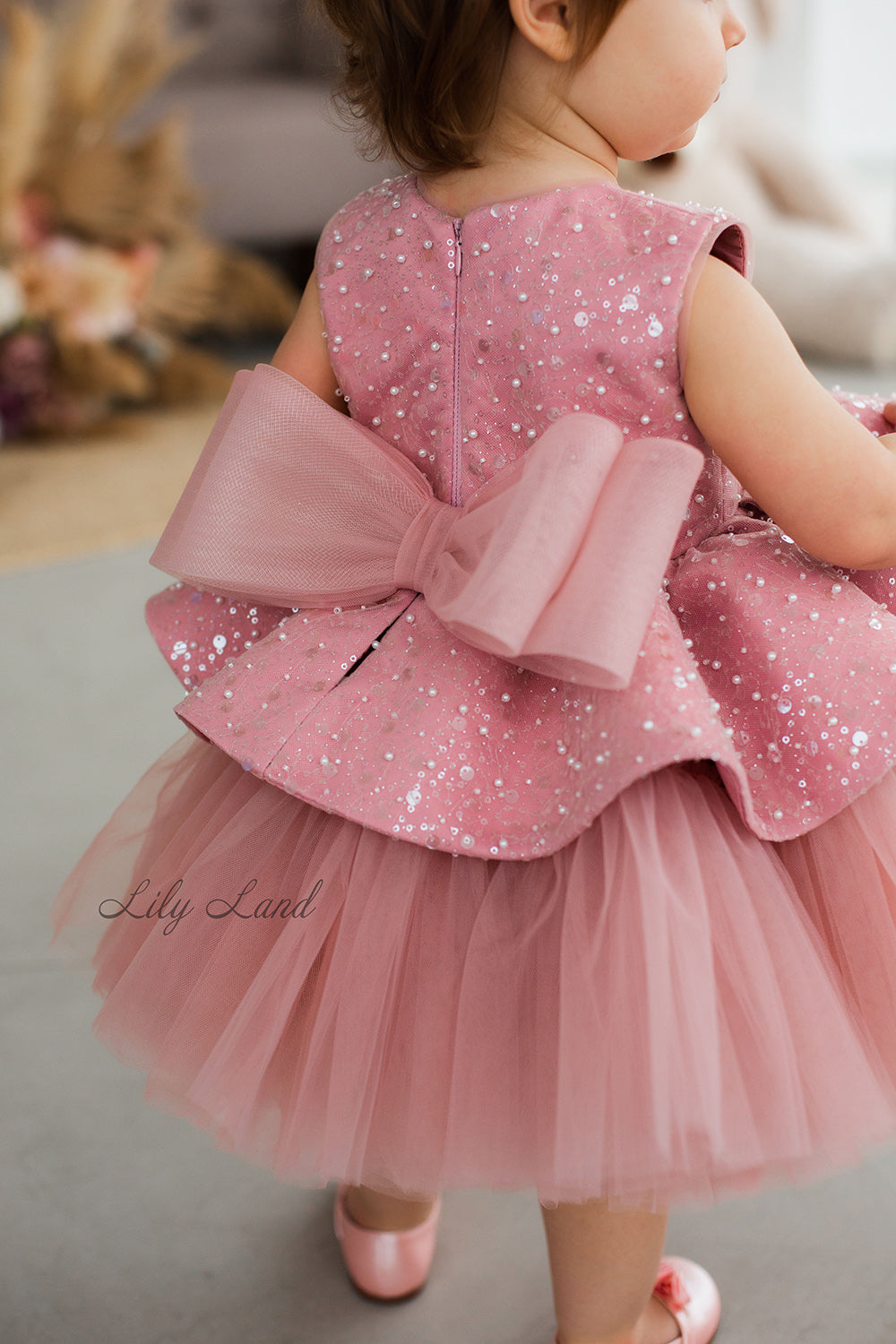 Nancy Tutu Girl Dress in Dusty Rose