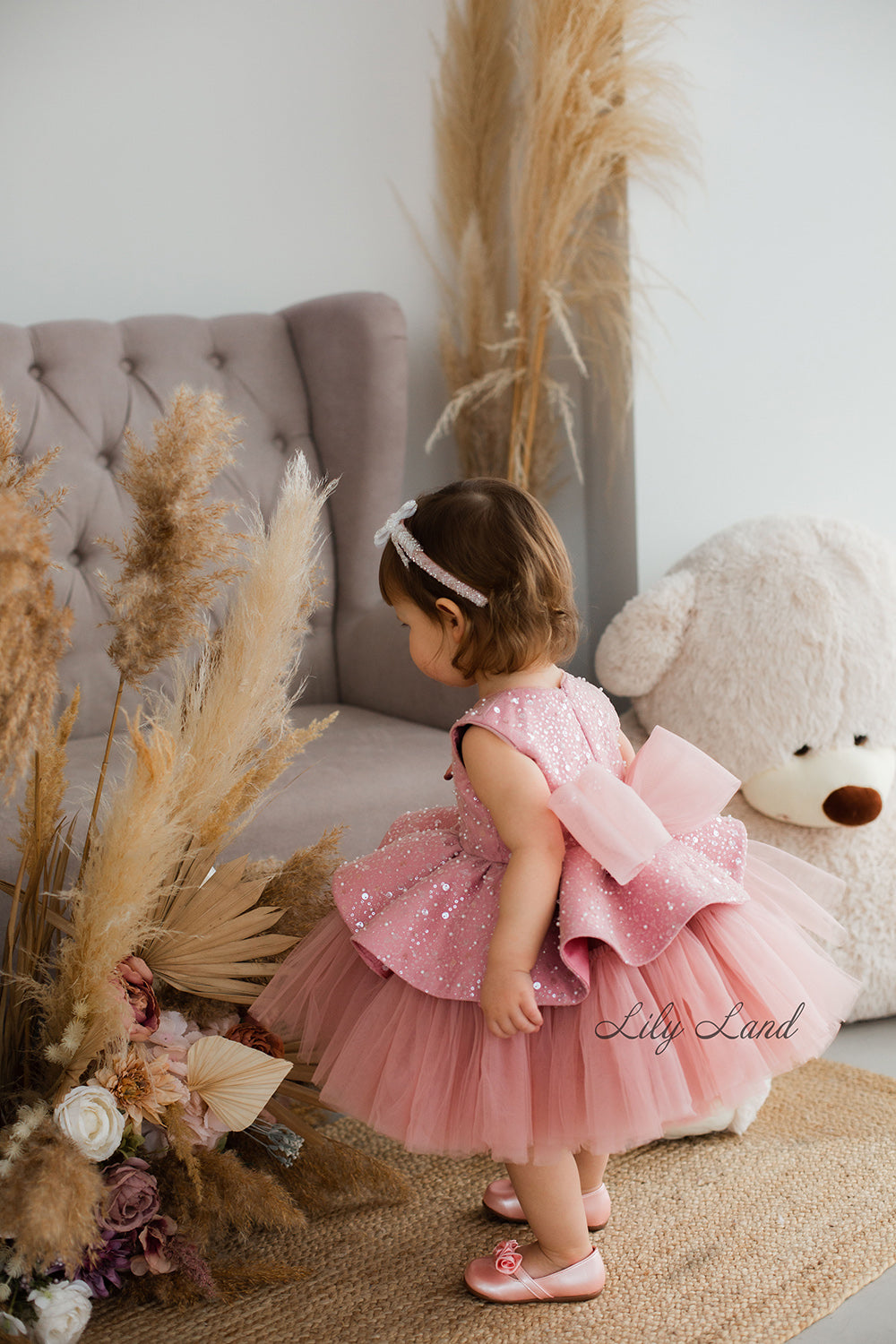 Nancy Tutu Girl Dress in Dusty Rose