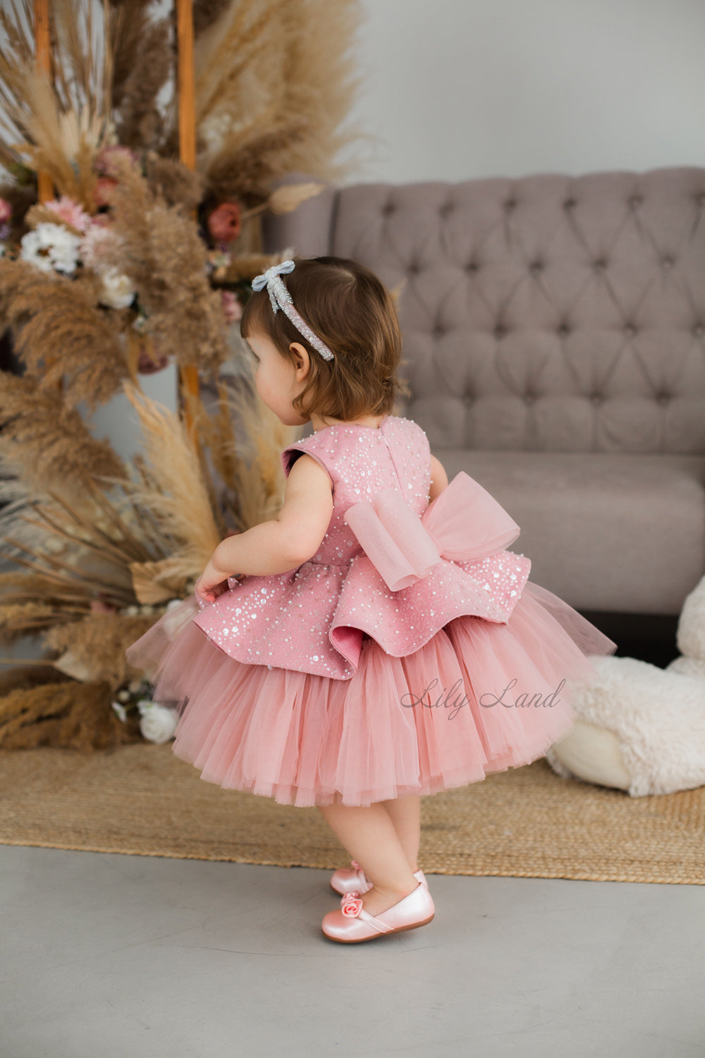 Nancy Tutu Girl Dress in Dusty Rose
