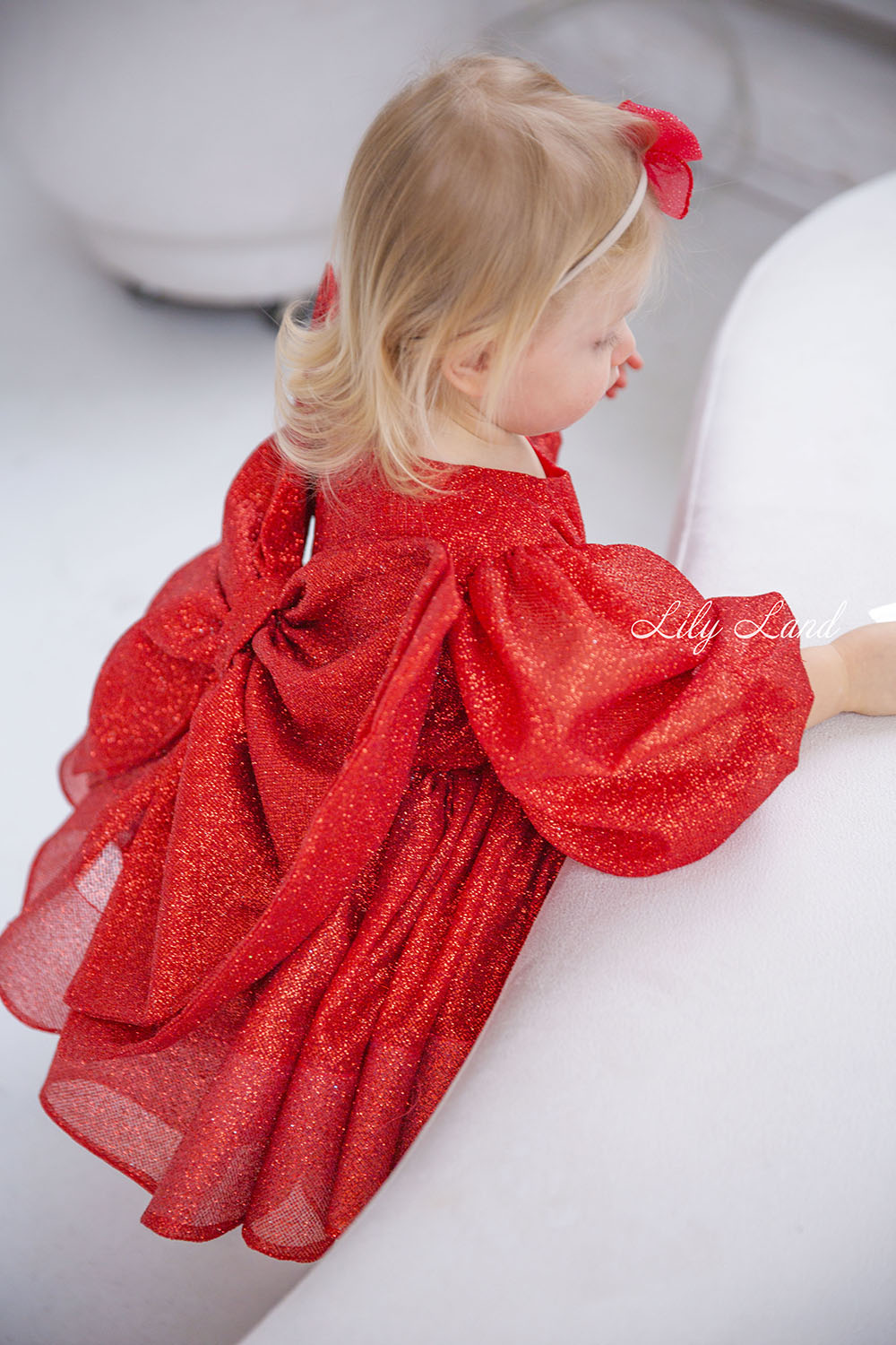 Goldie Girl Dress In Red With A Huge Bow At The Back