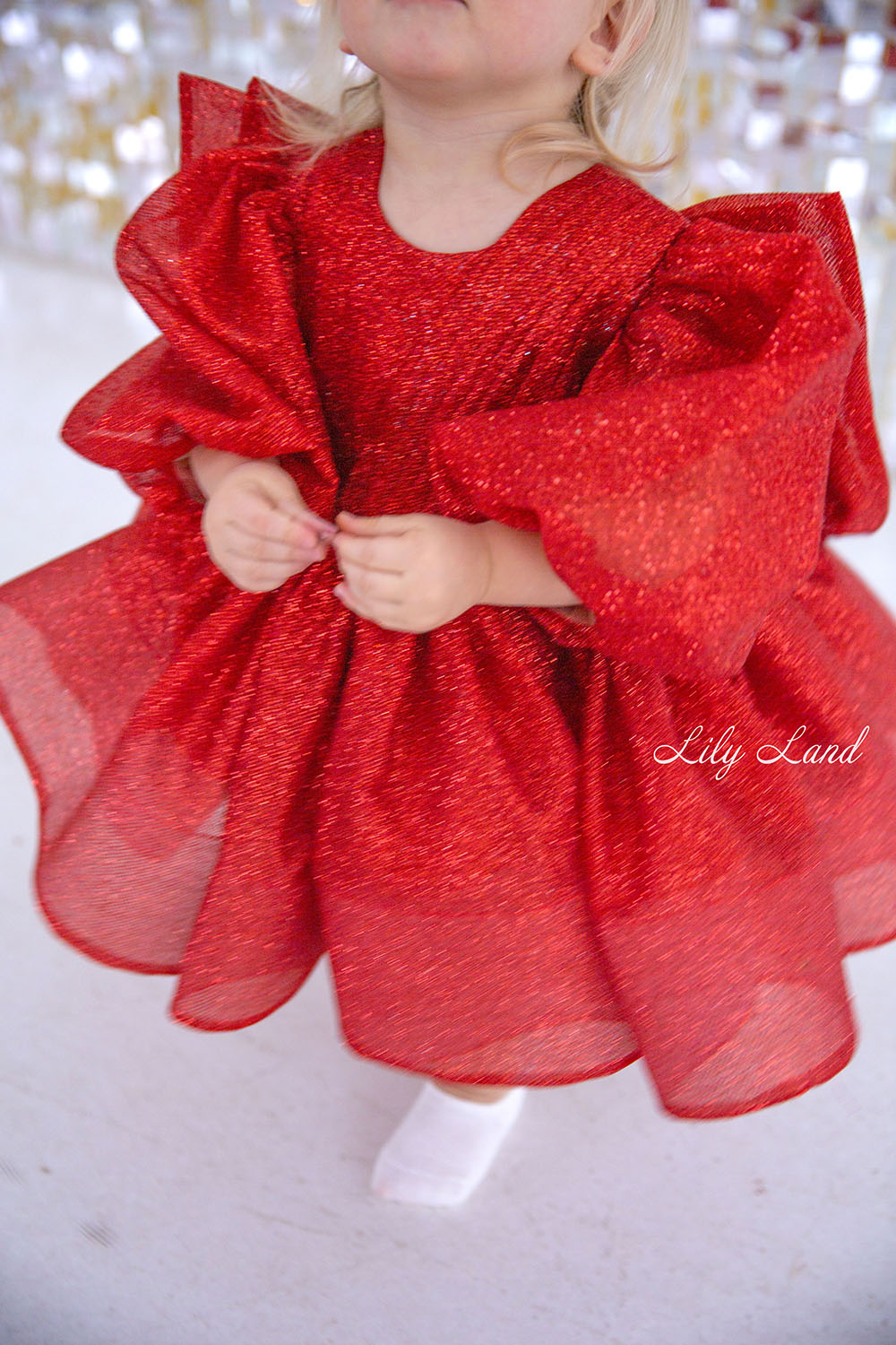 Goldie Girl Dress In Red With A Huge Bow At The Back