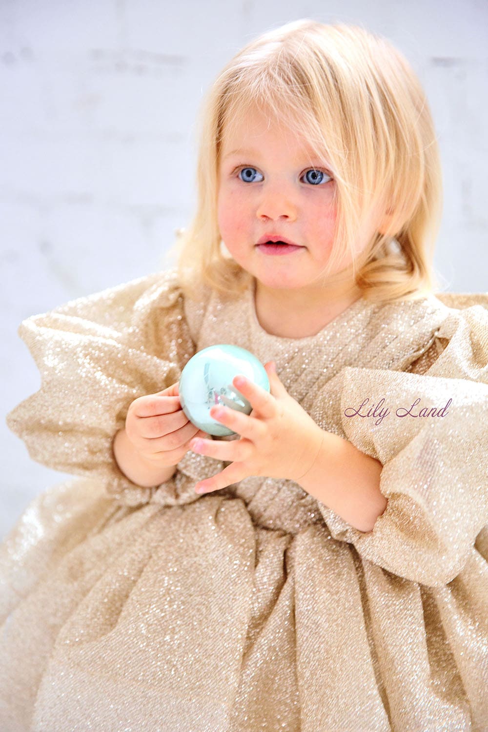Goldie Girl Dress In Gold With A Huge Bow At The Back