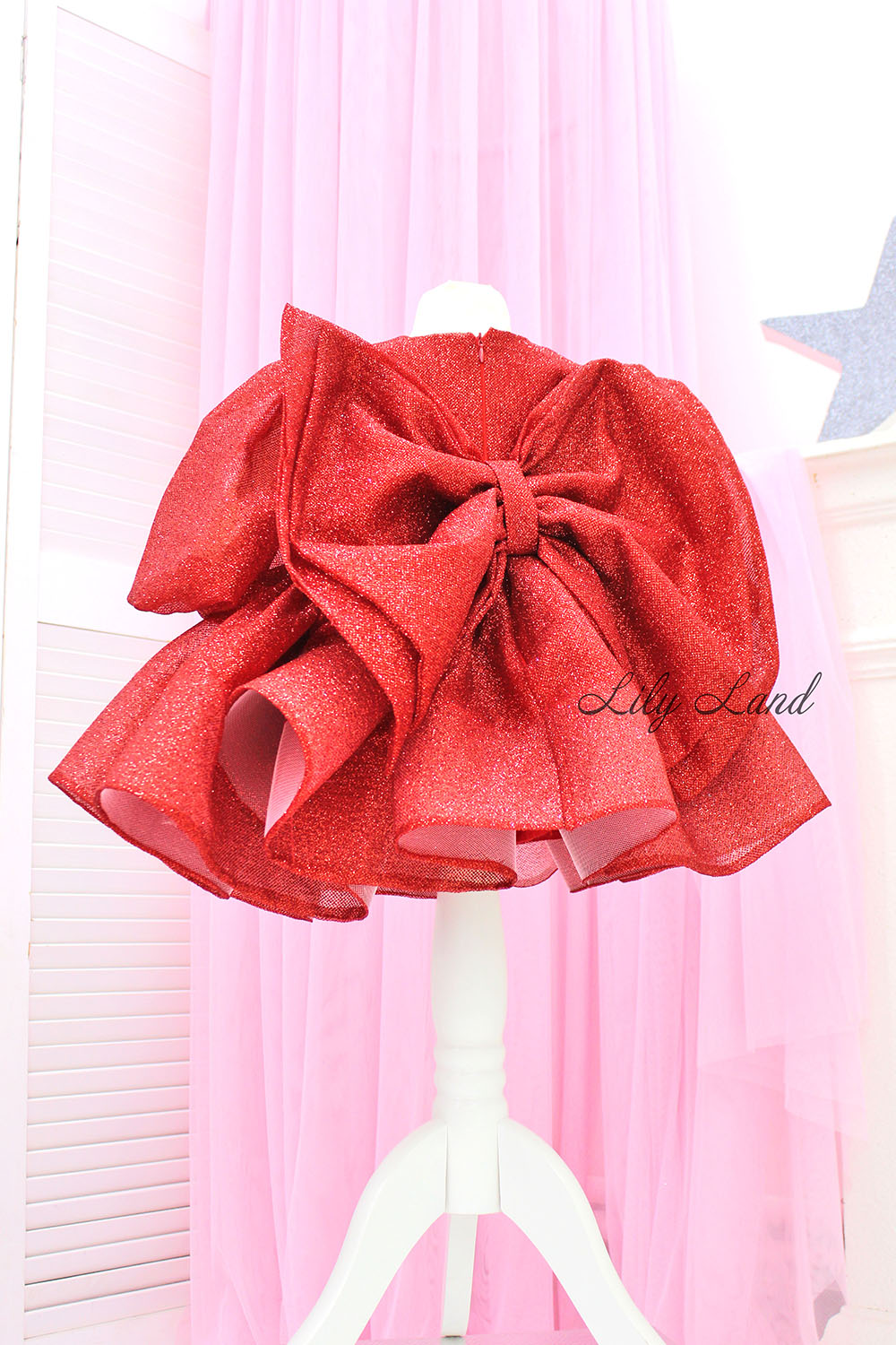 Goldie Girl Dress In Silver With A Huge Bow At The Back