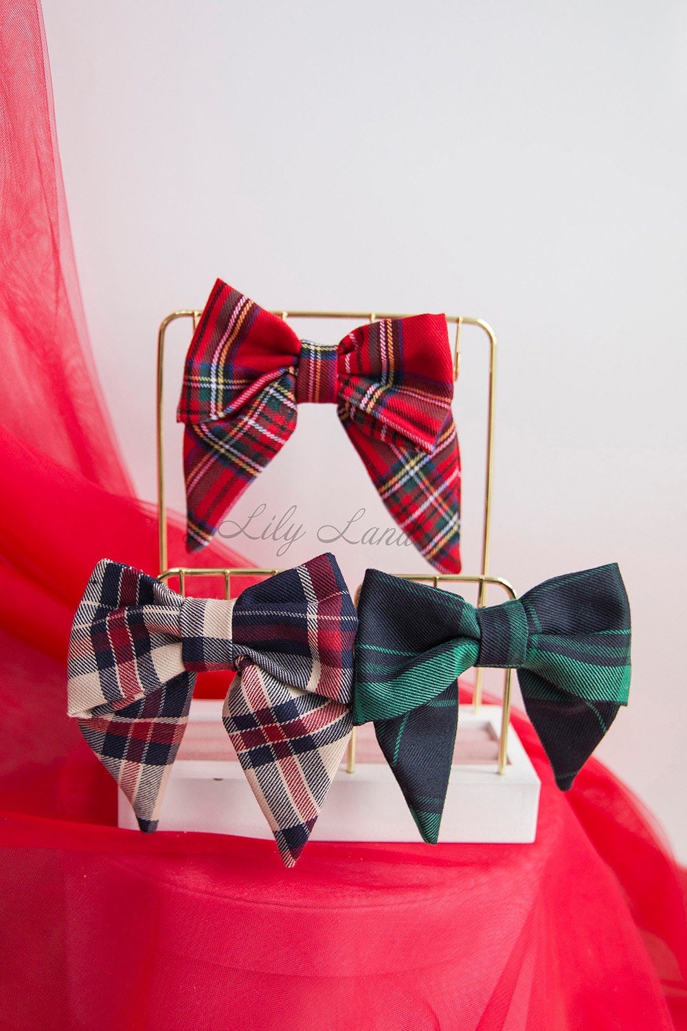 Christmas Plaid Hairpin Bow Girl Accessories