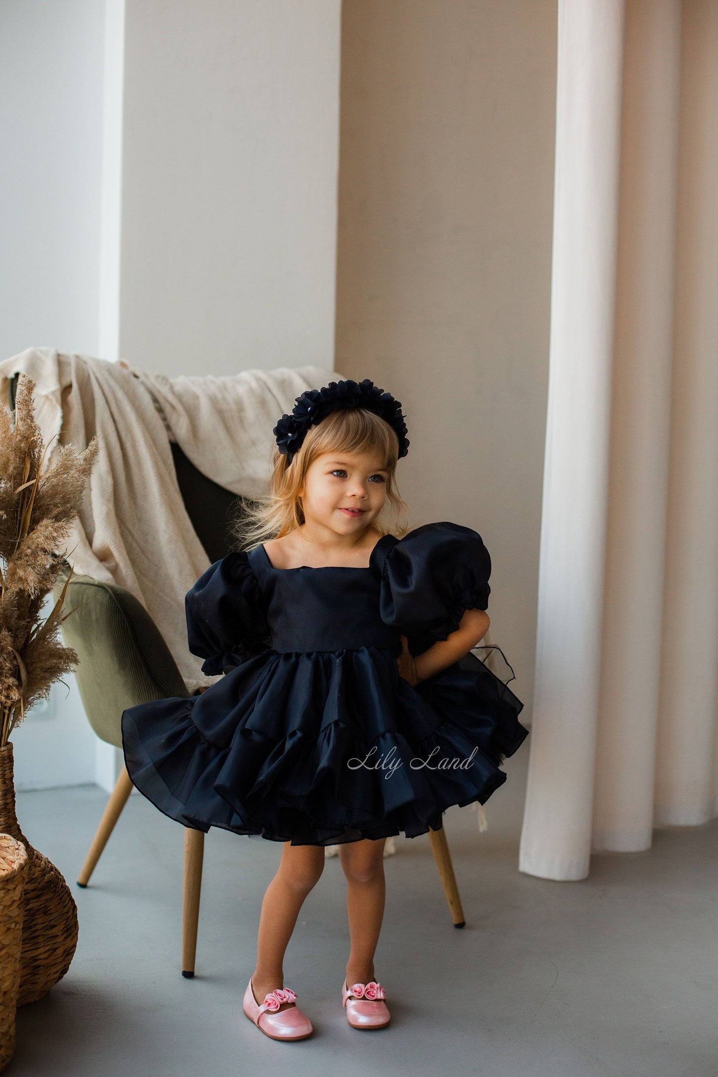 Marseille Puffy Tutu Girl Dress in Black