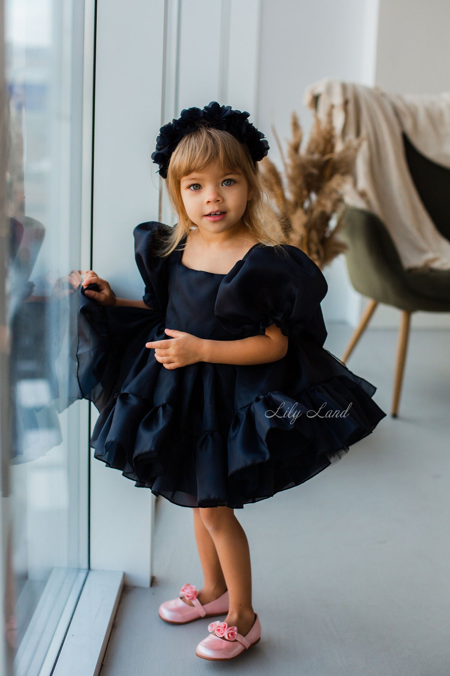 Marseille Puffy Tutu Girl Dress in Black