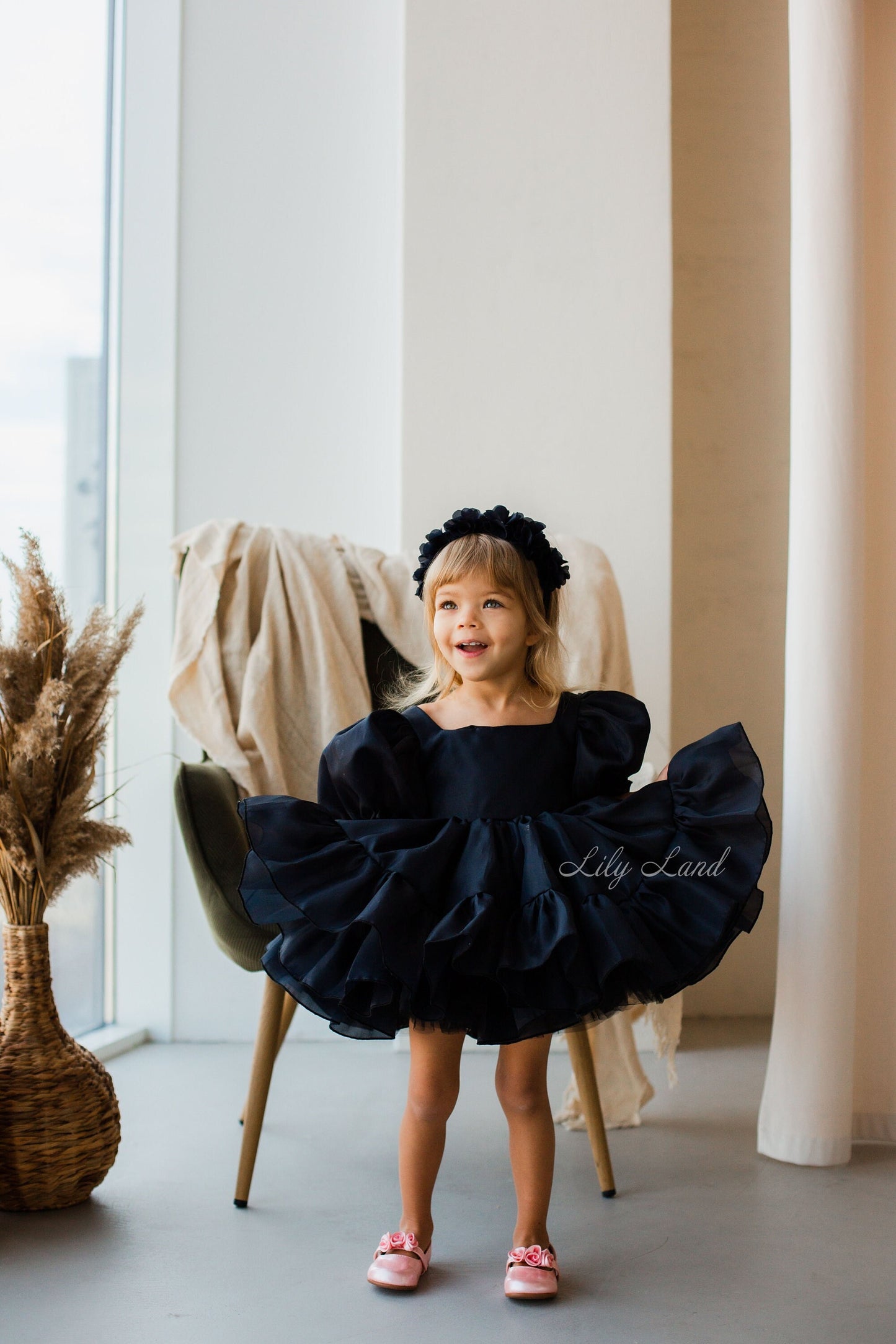 Marseille Puffy Tutu Girl Dress in Black