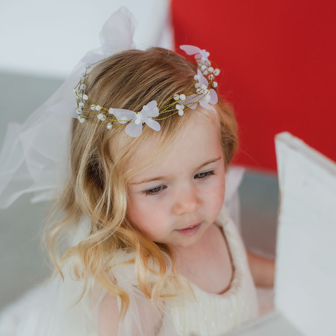 Girl Hair Accessories with Butterflies in Lavender