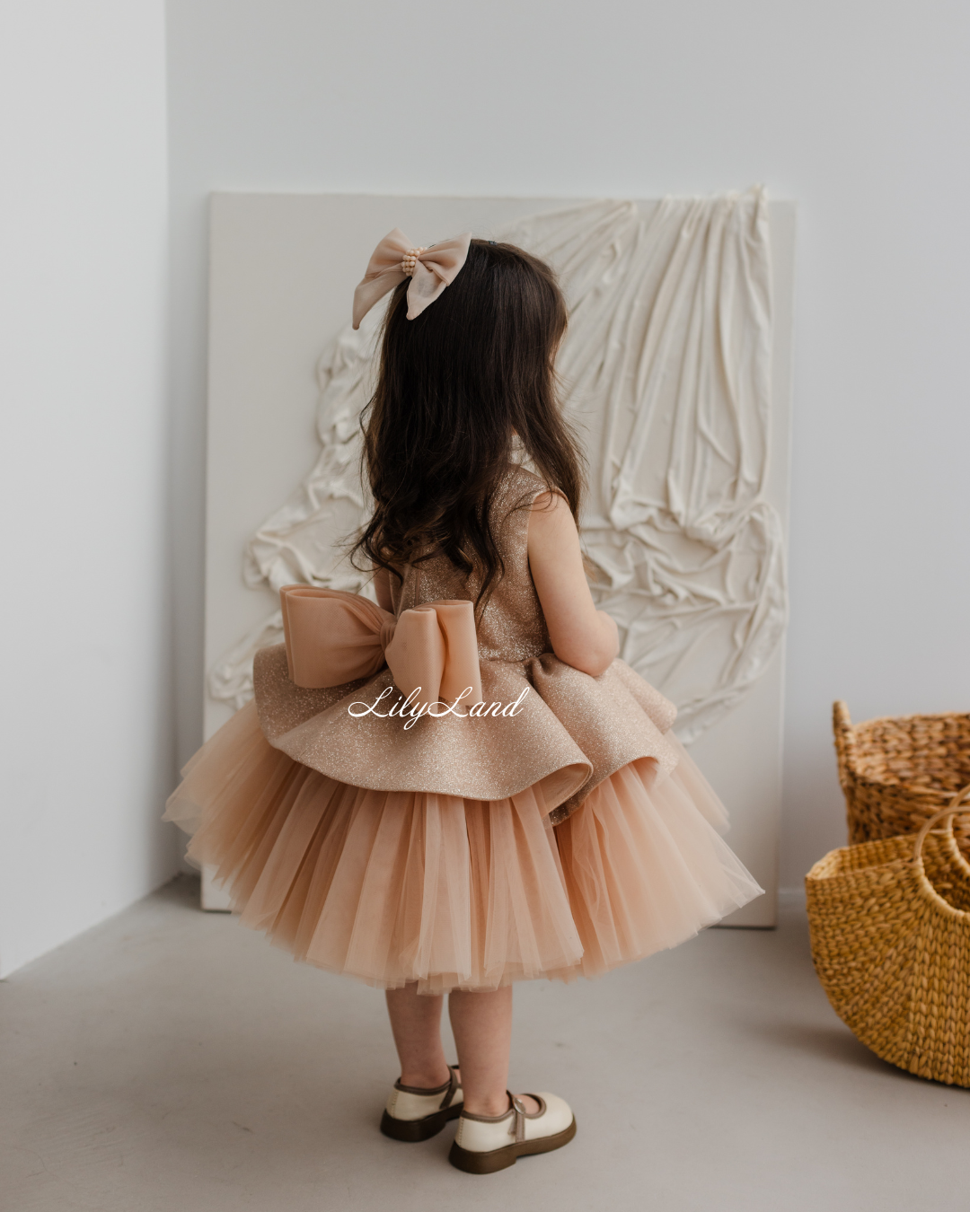 Nancy Tutu Glitter Girl Dress in Beige