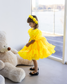 Marseille Puffy Tutu Girl Dress in Bright Neon Yellow