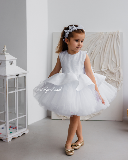 Nancy Tutu Glitter Girl Dress in White