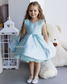 Malva Girl Dress in Brocade Blue