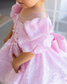 Kira Glitter Puffy Girl Dress in Light Pink