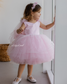 Judy Sparkling Tulle Sleeveless Girl Dress in Blush Light Pink