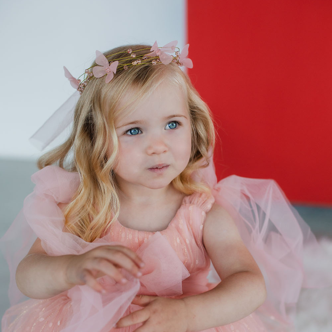 Girl Hair Accessories with Butterflies in Ivory