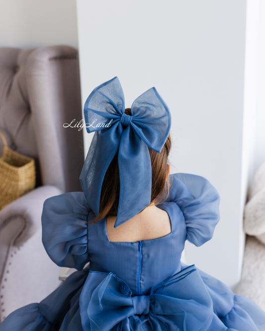 Navy Blue/Jeans Hairpin Big Bow Girl Accessories