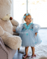 Fifi Baby Girl Dress in Sky Blue with Attached Flowers