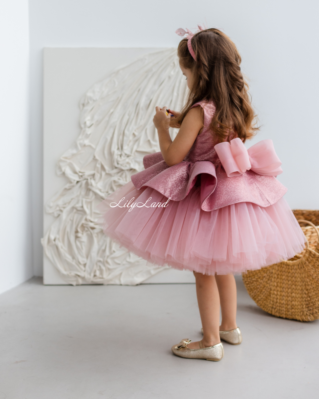 Nancy Tutu Glitter Girl Dress in Dusty Rose