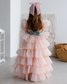 Julia Multilayered Girl Dress In Peach