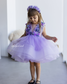 Vestido Hawaii Lavanda para Niña con Encaje de Flores