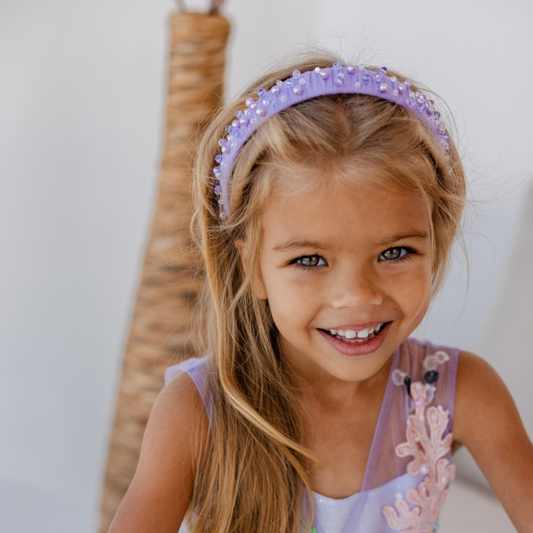 Lavender Girl Hair Hoop with Beads and Sequins