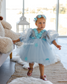 Fifi Baby Girl Dress in Sky Blue with Attached Flowers