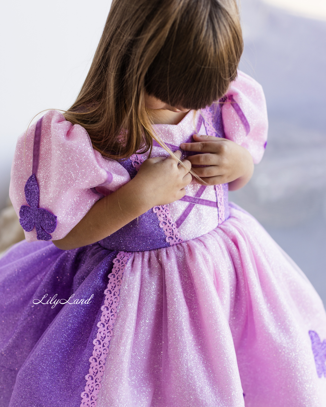 Rapunzel Princess Puffy Girl Dress