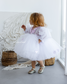 Fifi Baby Girl Dress in White with Attached Flowers