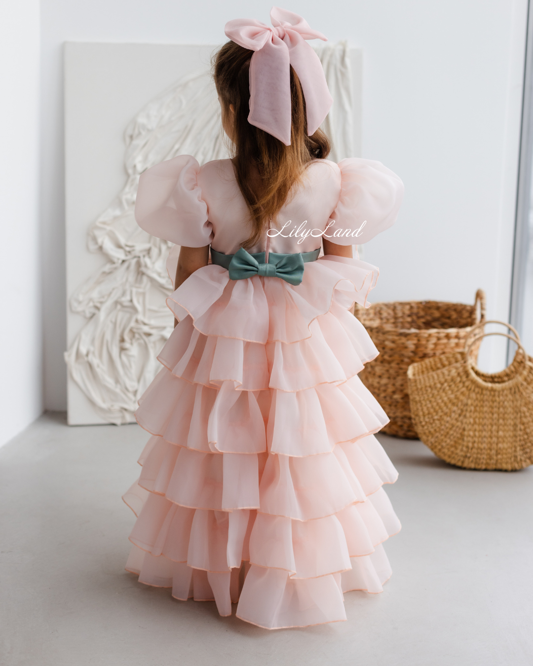 Julia Multilayered Girl Dress In Peach