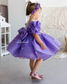 Kira Glitter Puffy Girl Dress in Lavender with Beads