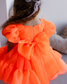 Marseille Puffy Tutu Girl Dress in Bright Neon Orange