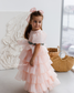 Julia Multilayered Girl Dress In Peach