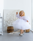 Fifi Baby Girl Dress in White with Attached Flowers