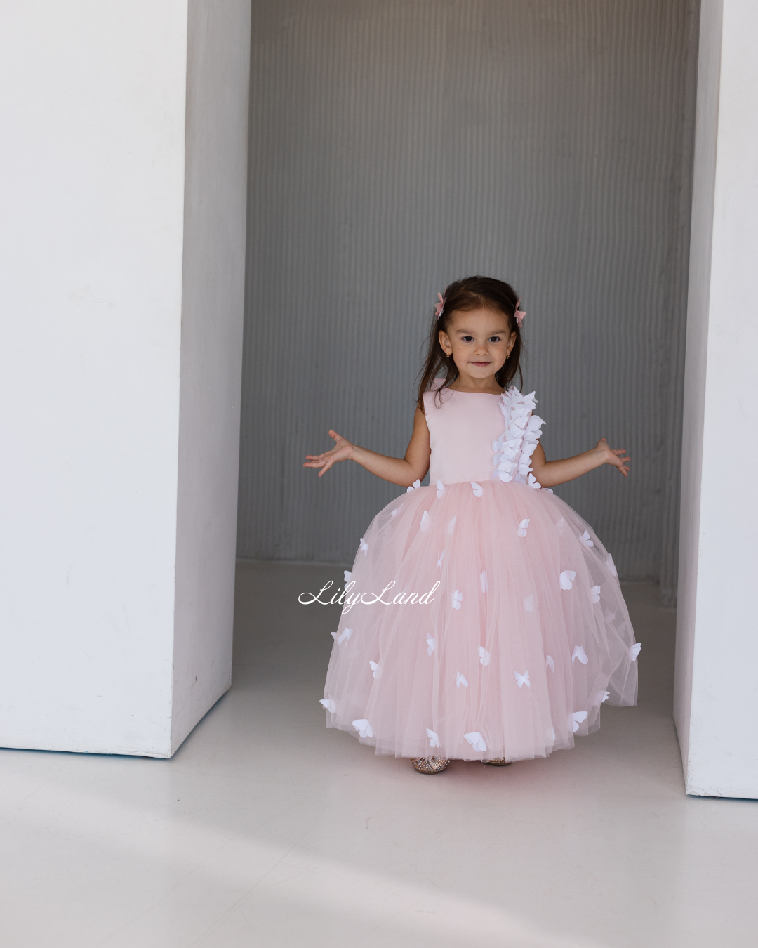 Vestido Niña Fleur con Mariposas Color Lavanda