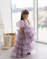 Julia Multilayered Girl Dress In Pale Lavender