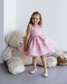 Malva Girl Dress in Brocade Pink