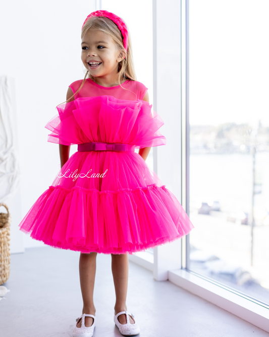 Barbie Tutu Girl Dress in Hot Pink