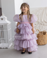 Julia Multilayered Girl Dress In Pale Lavender