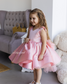 Malva Girl Dress in Brocade Pink