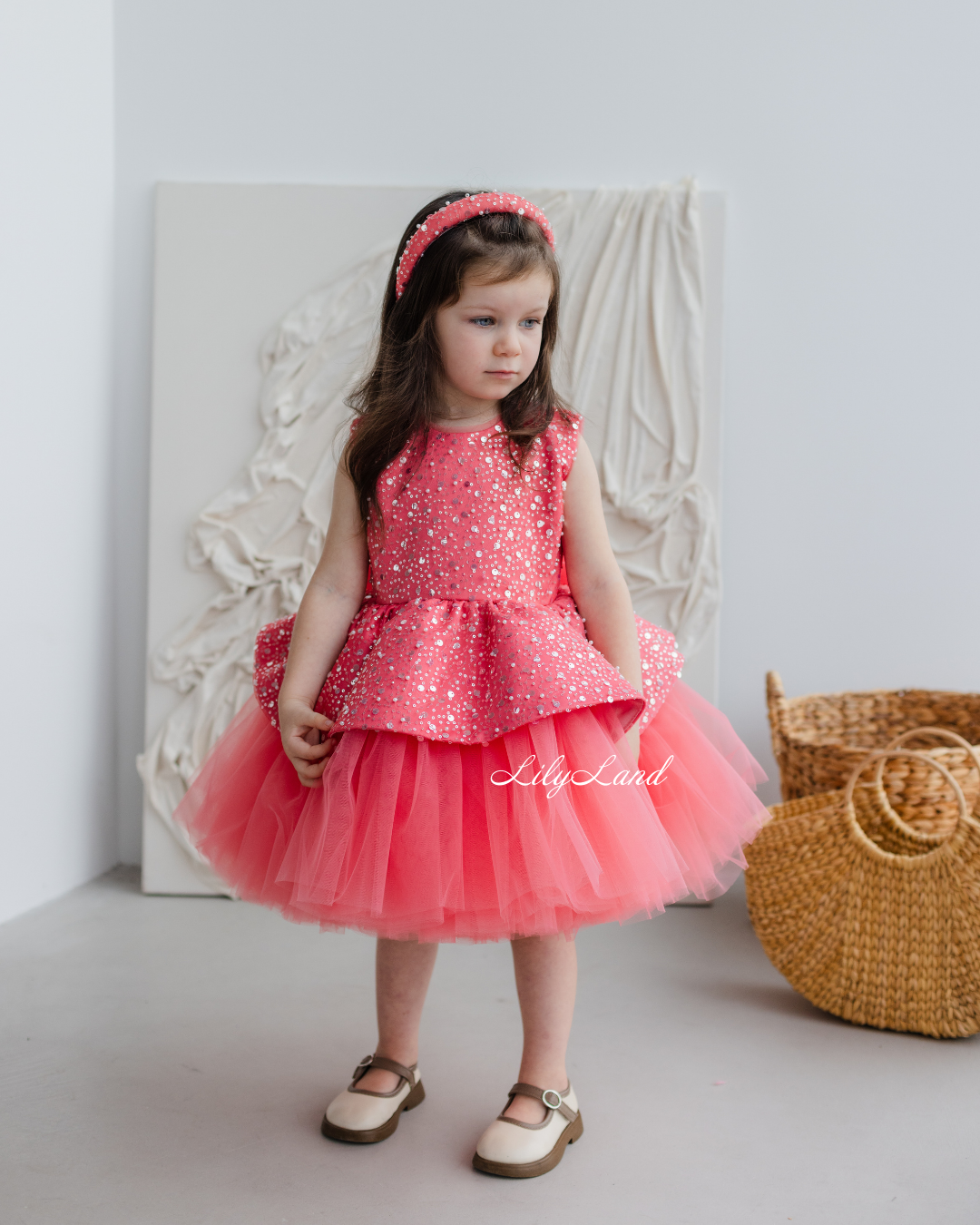 Nancy Tutu Girl Dress in Coral