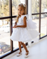 Malva Girl Dress with 3D Flower Lace in White